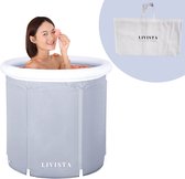 Livista® - Grijs Zitbad - Opblaasbaar - Inclusief Draag-/Opbergtas en Pomp - Opblaasbare badkuip - Zitbad