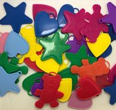 Ballongewichtjes plastic assorti kleuren en vormen per 10 stuks.