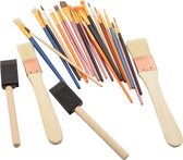 Spons Schilderskwast - Painting Brush Set - Schilderen verf kwasten 25 stuks- 2 x foambrush DIY