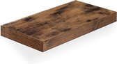 Trend24 - Wandplank - Wandplank zwevend - Fotoplank - Boekenplank - Muurplank - MDF - Ijzer - 40 x 20 x 3.8 cm - Rustiek bruin