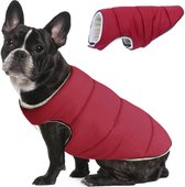 Gewatteerde Hondenjas met Fleece-Voering - Warm Hondenvest met Reflecterende Zeem -  Waterdicht - Winddicht - Warm -  Lichtgewicht -  Hondenjack voor Kleine Honden - Huisdier Sportvest - Rood - M