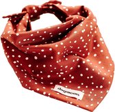 Dogmoms - Honden Bandana - Sjaal - Halsdoek hond - Terracotta Dots - Maat M