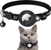 AdroitGoods Airtag Katten/honden halsband Zwart - Houder- Met belletje - Reflecterend