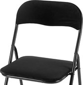 Klapstoel met zithoogte van 43 cm Vouwstoel velvet zitvlak en rug bekleed - stoel - tafelstoel- stoel - tafelstoel - klapstoel -  Velvet klapstoel - Luxe klapstoel - Met kussentjes - Stoel - Stoelen - Klapstoelen - Stoeltje - Premium chair - Zwart