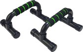 Tunturi Opdruksteunen - Parallettes -Push-up Bar - Push-up Steun - Opdrukbeugel - Zwart/Groen