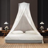 TRVLMORE Tweepersoons XL Klamboe de Luxe - Rond Muskietennet - Reis Muggennet - Anti Mosquitonet Geschikt voor 2 Persoons Bed - Extra Groot - met Ophangkoord - Wit