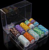100 stuk Professionele Upscale Klei Casino Texas Poker Chips 14G waarde 1 tot 2000 met Chipstandaard en Dobbelstenen