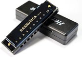 Premium Mondharmonica - voor Volwassenen en Kinderen - Muziekinstrumenten - Harmonica - met Doos - Zwart