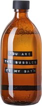 Wellmark badzeep 500ml amber glas / zwart - 'you are the bubbles to my bath'