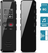 LifeGoods Digitale Voice Recorder - 8GB Opslag - Ruisonderdrukking - USB Oplaadbaar - Zwart