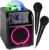 Karaoke set kinderen - Vonyx SBS55B - Bluetooth - 2 microfoons - lichteffecten - accu