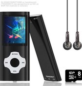 Transnect - HiFi Audio - MP3 Speler  - met 8GB Geheugen Micro SD-kaart - en HiFi Oordoorpjes - FM Radio - multifuncitonaal - Geheugen uitbreidbaar