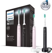 Philips Sonicare Series 3100 HX3675/15 - Elektrische tandenborstel - Zwart & Roze - Duopack