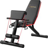 Luxari - 4 in 1 multifunctionele trainingsbank - Biceps - Onderrug - Borstspieren - Buikspieren - Halterbank - Hometrainer - Fitness bench - Fitness bank - Sport bank - Zwart/Rood