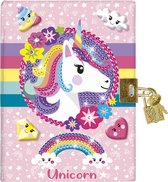 Totum Unicorn Diamond Painting - geheim dagboek met slot en eenhoorn dessin - hobbyset