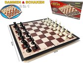 Schaken en dammen 2in1 pakket schaakbord- dambord - Magnetisch Schaakset - Chess Set - Opklapbaar - 36x36 CM