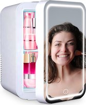 Goliving Skincare Fridge - Make-up koelkast - Beauty Koelkast - Mini-koelkast met spiegel en verlichting - Mini fridge