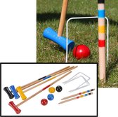 Decopatent® Houten Familie Croquet Outdoor Speelset - Croquetspel Set voor 4 spelers - 17-delig