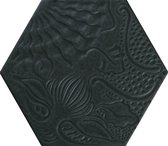Codicer Cleveland Haya Gaudi Hexagon Vloertegel - Keramiek - Pak Van 25 Tegels - Zwart