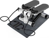 Luxari - 2-in-1 verstelbare weerstand - Stepper - Computer - 2 Weerstandskabels - Zwart/wit - Mini stepper - Aerobic stepper