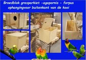 Broedblok, nestkast, broedhok Geschikt voor o.a. Grasparkiet , parkieten, Agapornis, vogels e.d horizontaal (plaatsen buitenkant tralie) vogelnest