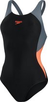 Speedo Colourblock Splice Muscleback Dames - Zwart / Grijs - maat 38