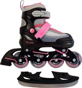 AMIGO Slide 2-in-1 skates - Voor meisjes - Zwart/Roze - Maat 34-37