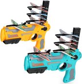 Air Battle - Kinderspeelgoed - Vliegtuig launcher - Vliegtuig foam - Vliegtuig pistool - Blauw