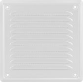 3BMT Ventilatierooster Vierkant - Wit - Schoepenrooster - RVS - 16,5 x 16,5 cm Buitenzijde