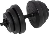 Tunturi Dumbbellset - Halterset - Totaal 15 kg - Zwart Vinyl - Incl. gratis fitness app