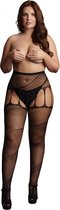 Crotchless Cut-Out Pantyhose - Black - OSX