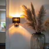 QAZQA vt - Moderne Wandlamp met kap voor binnen - 1 lichts - D 20 cm - Zwart -  Woonkamer | Slaapkamer | Keuken