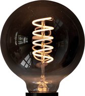 Zering - Filament lamp – Kooldraadlamp –Ø 9.5cm - E27 fitting – LED lamp – Spiraallamp – Edison lamp – Lamp - Dimbaar – Zwart Glas – 2200K - 4W - Warm
