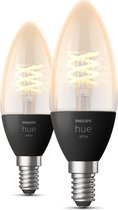 Philips Hue Filament Lichtbron E14 Kaarslamp - zachtwit licht  - 2-pack - Bluetooth