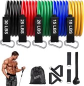 Set van 5 weerstandsbanden - Fitness Elastiek - Resistance Band - Sportelastieken - totaal 40 KG