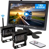 Strex Draadloze Achteruitrijcamera  met 2 camera's - 7” Scherm - Nachtzicht 18LED 15m