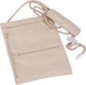 Multifunctioneel Nektasje - Nektas Inzetbaar als Reistas / Reisportemonnee / Paspoorthouder / Paspoort Etui / Creme (beige)