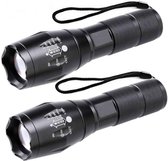 Militaire zaklamp - LED zaklamp - IP55 Waterdicht - Inzoombaar 2 stuks - Exclusief Batterijen