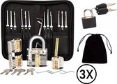 PLAY IT Lockpick Set 32 Delig - 3 Sloten - Incl. Kleine Slot & 3 Opbergzakjes