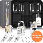 Uitgebreide Lockpick Set met 3 sloten - Lockpicking - Lock pick gereedschap tools - Lockpicken voor beginners en professionals - 2021 Versie- inclusief E-Book