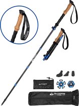 OUTDOOR PANDA wandelstokken opvouwbare koolstof - lichtgewicht verstelbare Nordicwalkingstok wandelstok voor nordic walking, wandelen en hiken - 115 - 135 cm