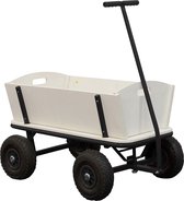 Sunny Billy Bolderkar - Beach Wagon in Zwart en Blank hout - Bolderwagen met luchtbanden - 94x61x97cm