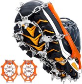 Sneeuwspikes - Sneeuwklauwen - Oranje - Maat 38 tot 45 - IJs Spikes - Sneeuwketting - Trekking - Winter - Stijgijzers - Wintergrip - Snowstep -