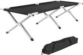 TecTake veldbed - xl veldbed 190 cm - Zwart - 401212