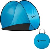 Springos Strandtent | Pop-Up Strandtent | UV Filter | Inclusief Draagtas | 120 x 150 x 110 cm | Blauw