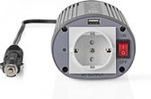 HQ Omvormer auto 12V - 230V stopcontact 150W + USB aansluiting