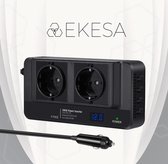 Ekesa auto omvormer - 12V naar 220/230V - 200W/400W - gemodificeerde sinusgolf - 2x 230V stopcontact - 4x 5V usb aansluitpunt