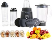 Piatio Smoothie Blender - Smoothie Maker - 8 Delige Set - To go set met Beker - 3 Standen - RVS