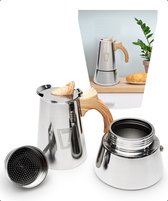 Leonomics Luxe Percolator voor 6 Koffiekopjes – RVS Espressomaker voor Inductie Kookplaat – Koffiezetapparaat 300 mL