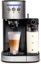 BluMill Koffiemachine - Pistonmachine - Incl. automatische melkschuimer - Zilver